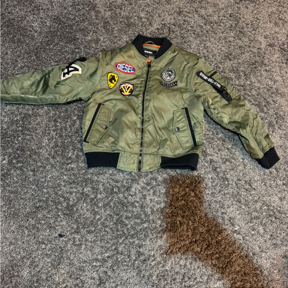 Diesel Khaki Bomber Jacket with Patches